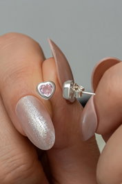 Heliophilia Silver NRZ999500 Pendientes de Plata de Ley 925 con Circonita Rosa y Baño de Rodio